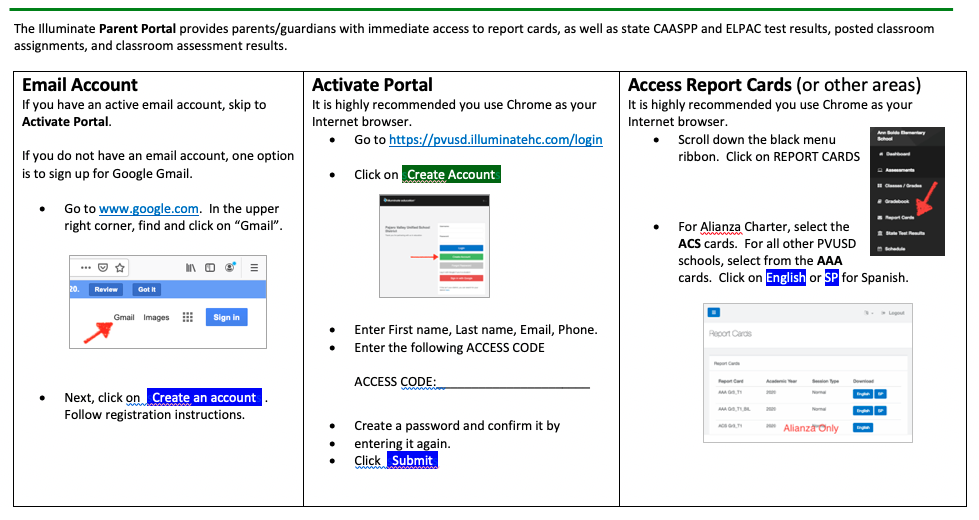 Parent Portal Instructions