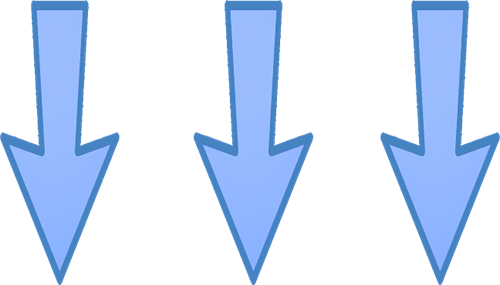 3 blue arrows pointing down